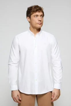 Polo Club Chemises*Veste unie Oxford he avec logo brodé Blanc