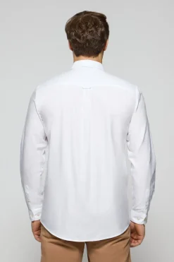 Polo Club Chemises*Veste unie Oxford he avec logo brodé Blanc