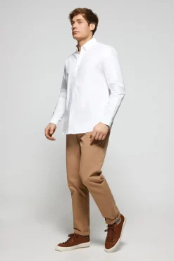 Polo Club Chemises*Veste unie Oxford he avec logo brodé Blanc
